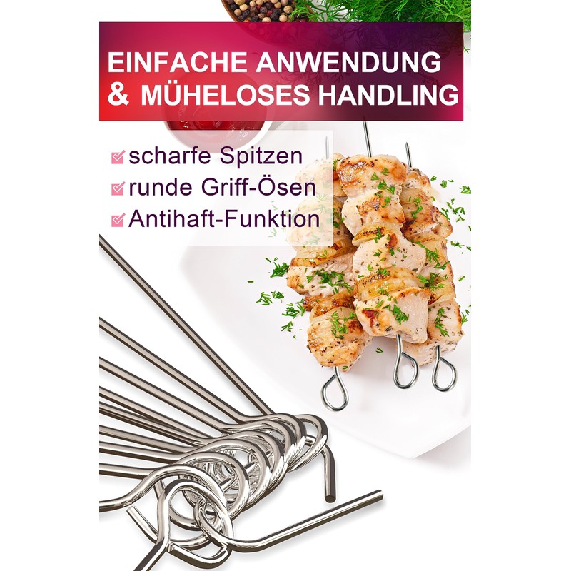 Menz Set of 30 roulade needles, 10 cm, roulade needles,