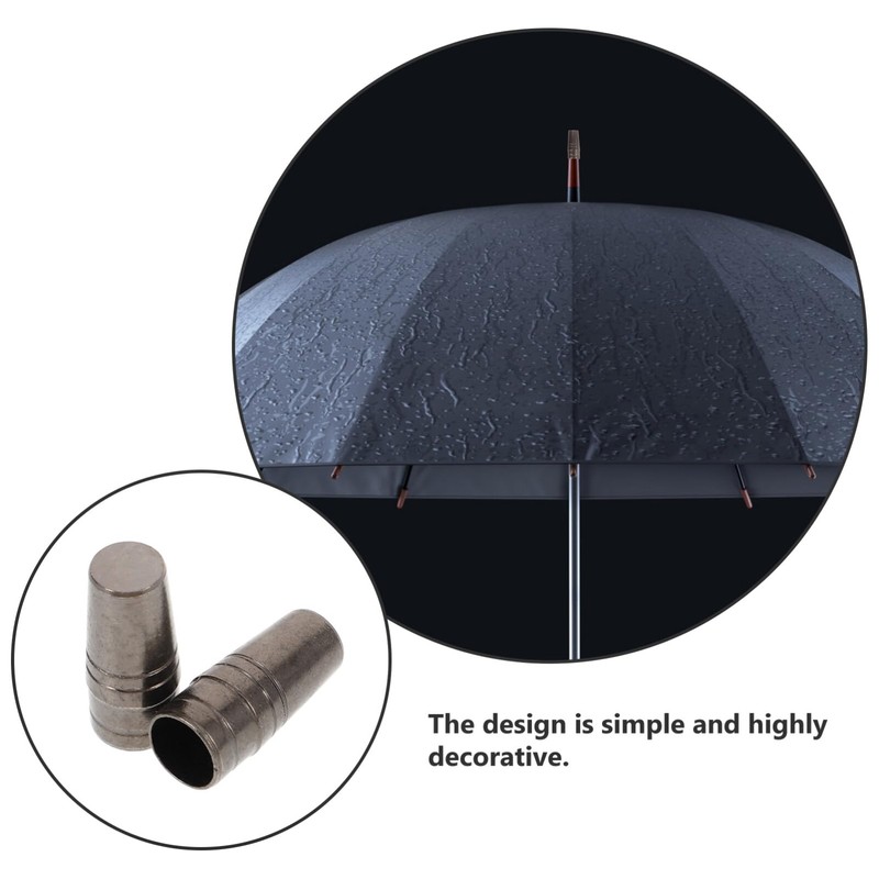 POPETPOP Metal umbrella tip cover: 2 pieces 9 mm umbrella