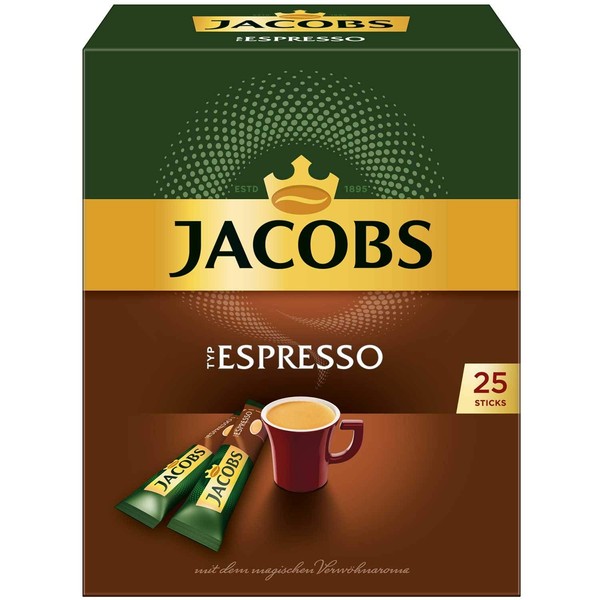 Jacobs Type Espresso Instant Ground Coffee, 25 Portions (Pack of 1)