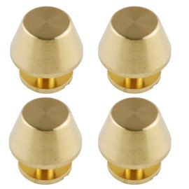 E-outstanding 4Sets Gold Color 1/2" Purse Handbag Feet Nailhead Flat Head Stud Solid Brass Screw-Back Spike Metal Studs Rivet Leather Craft DIY (4pcs Heads + 4pcs 8x3x6mm Screws)