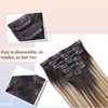 DIYOMO human hair clip in extensions 120g 7pcs PU Clip