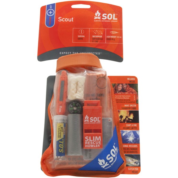 S.O.L. Survive Outdoors Longer S.O.L. Waterproof Bag Scout Survival Kit