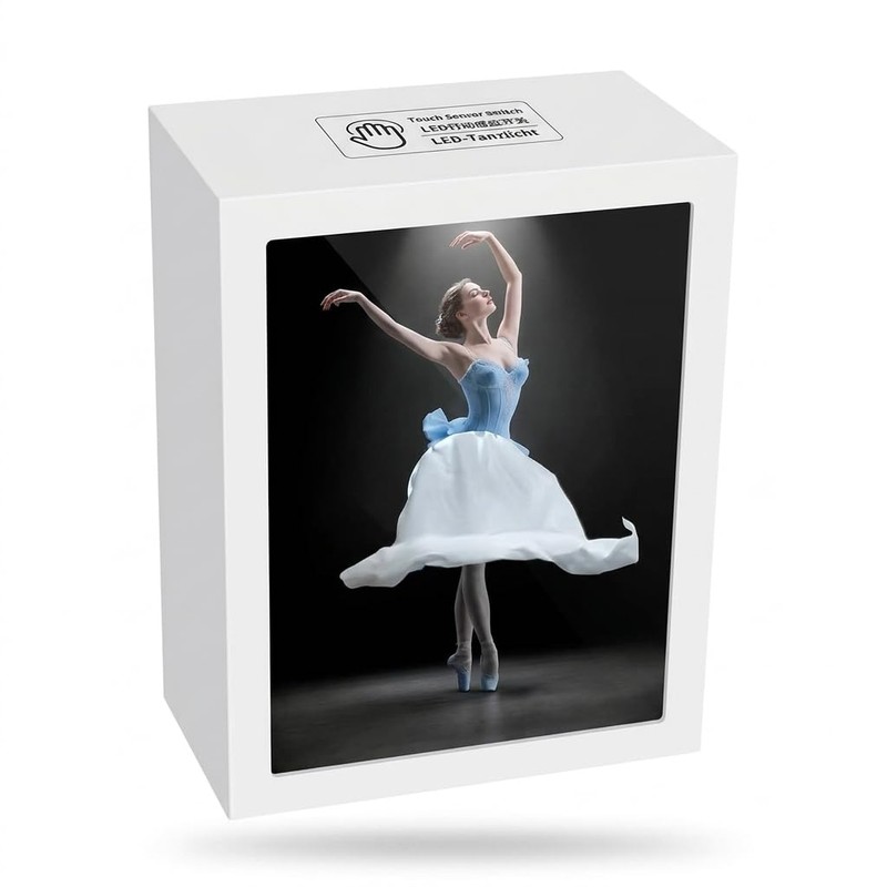 Ballerina Flying Skirt Tissue Box with Touch Sensor Night Light