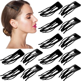 Chinco 24 Pieces Double Grip Hair Clips Metal Snap Hair Clips Women Hair Barrettes for Hair Making, Salon Supplies (Black, 2.8 Inch)