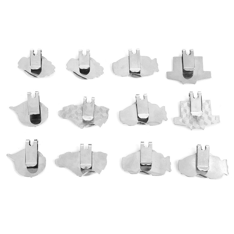 12pcs Stainless Steel Magnetic Hat Clip with Golf Ball Marker