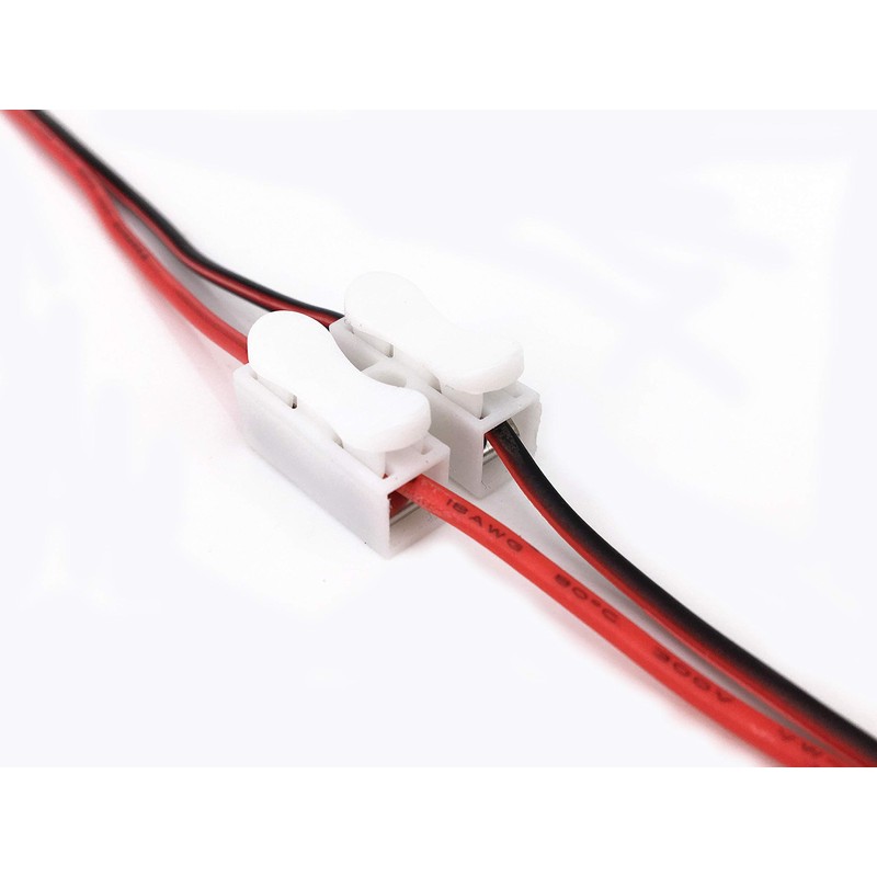 Pack of 50 White CH2 Spring Connectors, Clamp Connectors, Cable