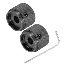 QUARKZMAN 2 Pieces Guitar Knobs Metal Volume Tone Control Dome Knobs 6x20x15.5mm Potentiometer Knobs with Wrench for Electric Guitar Bass Black