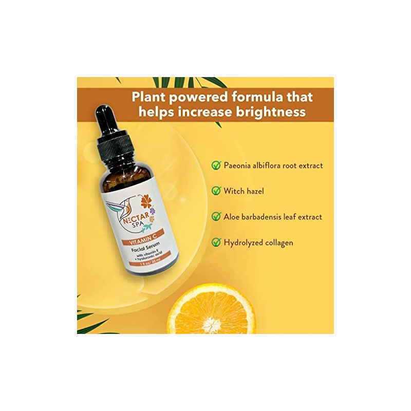 Suero Facial Con Vitamina C, Vitamina E Y Ácido Hialurónico