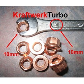 10x KraftwerkTURBO 10mm wrench size M8x1.25 Copper Exhaust Manifold Nut