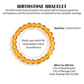CERSLIMO Birthday Gifts for Her - November Birthstone Citrine Bracelet Birthday Gift for Women Men Daughter Mum Nana Sister Granddaughter Niece Jewellery for Valentines Anniversary