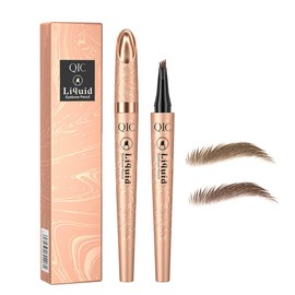 FDEETY Waterproof Light Brown/Dark Brown 3D Magic Eyebrow Pencil with 4 Fork Tip Applicator for Effortless Natural Looking Eyebrows Natural Look Light Brown Pack of 2