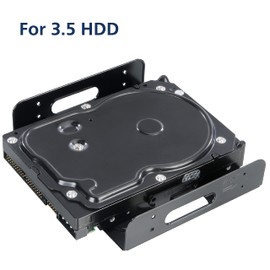 Akasa SSD & HDD Adapter | Fits 3.5" HDD or 2.5" HDD/SSD Into 5.25" PC Bay | Included Anti Vibration Pads and Mounting Screws | Black SECC | 2 Pack | AK-HDA-01-KT02