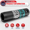 Aiourx 1/2" Drive Impact Socket, 13 mm Deep Socket, Metric,