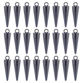 UNICRAFTALE 24pcs Electrophoresis Black Spike Beads Pendants Cone Pendants Hiphop Punk Earrings Charm Stainless Steel Shape Charm with Loop for Earrings Crafts Making Supplies Accessories
