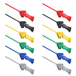 Cleqee 12PCS SMD IC Test Hook Clip 6 Colours for Logic Analyzer, Electronic Testing