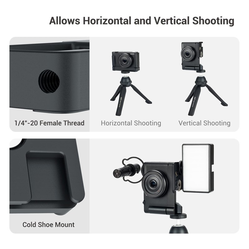 JJC Metal Solid Hand Grip Secure Handle Bracket for Sony