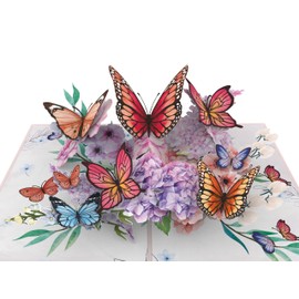 iGifts And Cards Garden of Love - 6"x8" Butterfly Mother's Day 3D Pop Up Greeting Card - Elegant Butterflies, Blooming Flowers, Includes Note Card - Ideal for Celebrating Mom, With Envelope