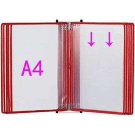 Portadocumentos de Pared, Carpeta de Pared expositora A4, 20 Bolsillos(ColorBlack)                                                                    