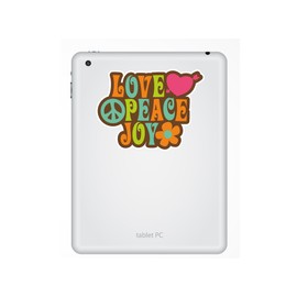 2 x 10cm/100mm Love Peace Joy Vinyl Sticker Hippy Flower Power Travel #7140