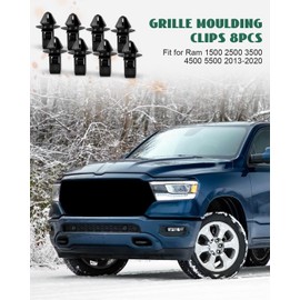 Grille Moulding Clips Fit for Ram 1500 2013 2014 2015 2016 2017 2018 2019 2020, Fit for Ram 2500 3500 4500 5500 2013 2014 2015 2016 2017 2018, 68213168AA, 8 PCS
