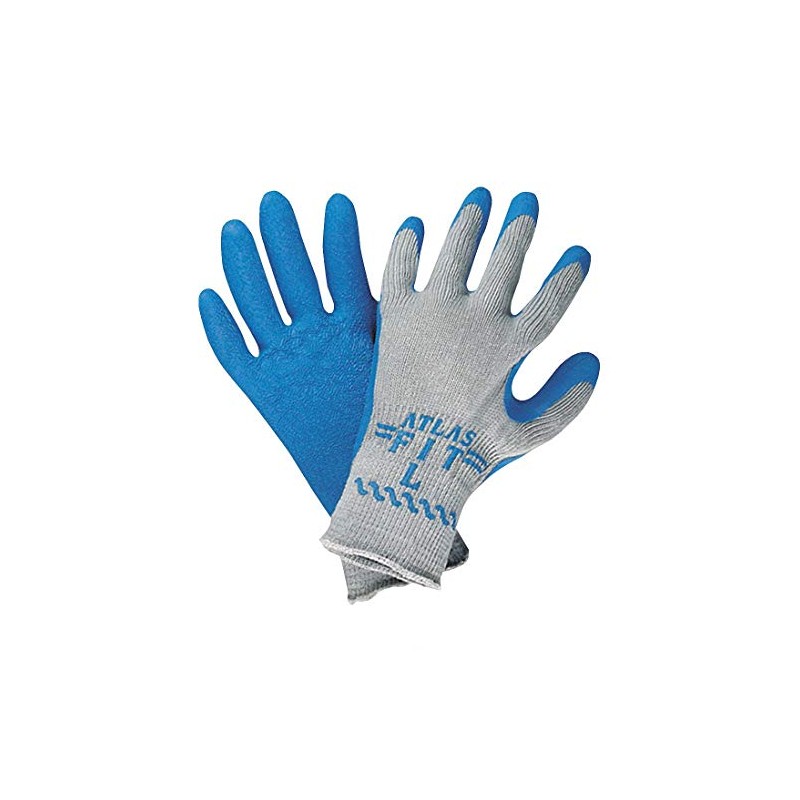 10 Gauge Crinkled Natural Rubber Latex Coated Gloves, Glove Size: