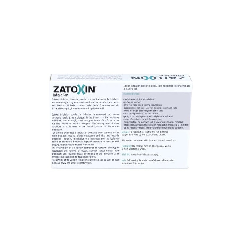  ZatoxinInhalations 10 vials, Health Care