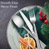 E-far 20-Piece Hammered Silverware Set, Stainless Steel Square Flatware Set