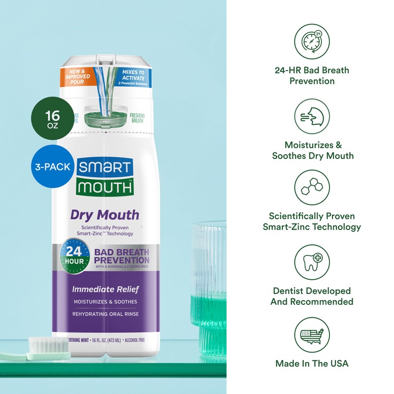 SmartMouth Activated Dry Mouth Mouthwash, Dry Mouth and Bad Breath