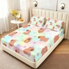 AILONEN Kawaii Capybara Fitted Sheet Set Twin Size,Cute Cartoon Capybara