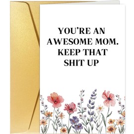 Funny Mother's Day Card for Mom, Mother's Day Gifts from Daughter Son, Mom Birthday Card, Awesome Mom Card for Mother's Day, Birthday, Anniversary, Christmas or for New Mother
