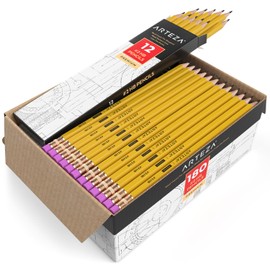 Arteza HB Pencils #2, Pack of 180, Wood-Cased Graphite Pencils in Bulk, Pre-Sharpened, with Latex-Free Erasers, Office & School Supplies for Exams and Classrooms