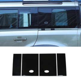 PIUGILH B Pillar Trim Door Molding Compatible with Land Rover Defender 110 130 2020-2025, Anti Scratch B C Pillar Window Panel Cover Trim, 4Pcs (Piano Black)