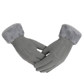 TAGVO Women's Winter Warm Touchscreen Gloves with Fleece Lined Thermal Winter Gloves Wool Gloves for Cold Weather, c-grey-03