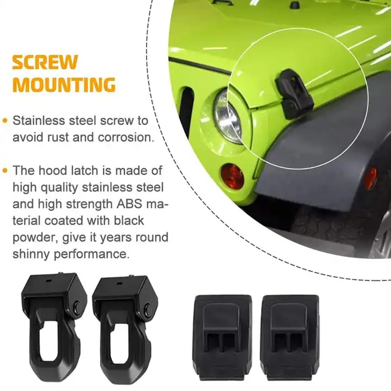 Wocch JL OEM Hood Latches for Jeep Wrangler JK JKU
