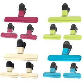 12 Piezas Clips para Bolsas de Alimentos, Clips Grandes para Bolsas de Patatas Fritas Mejorados para Abiertas y Anchas para Almacenamiento de Alimentos con Agarre Hermético Cocina (12)