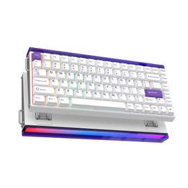MechLands Aula Hero84 HE Wired Magnetic Gaming Keyboard, Rapid Hall Effect Keyboard with 0.01mm Adjustable Actuation, 8kHz Polling, 5-Layer Sound Dampening, RGB Lightbox & Backlit (White Purple)