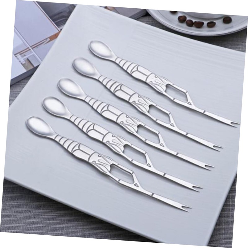 GRIRIW 4pcs Stainless Steel Crab Fork Spoon Set Seafood Tools