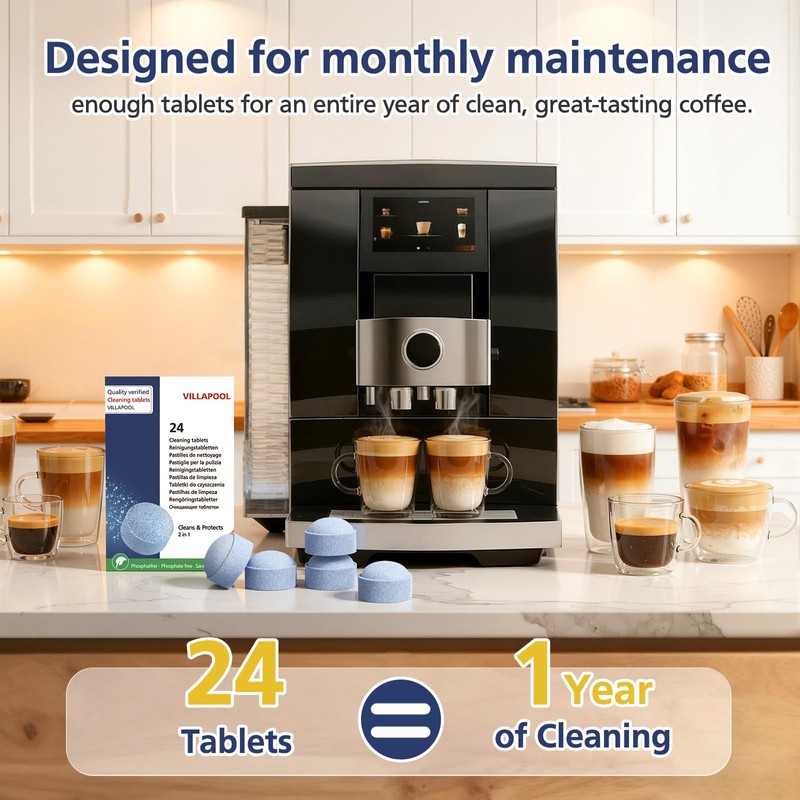 64308 Cleaning Tablet for Jura, 24 Tablets Coffee Machine Cleaning