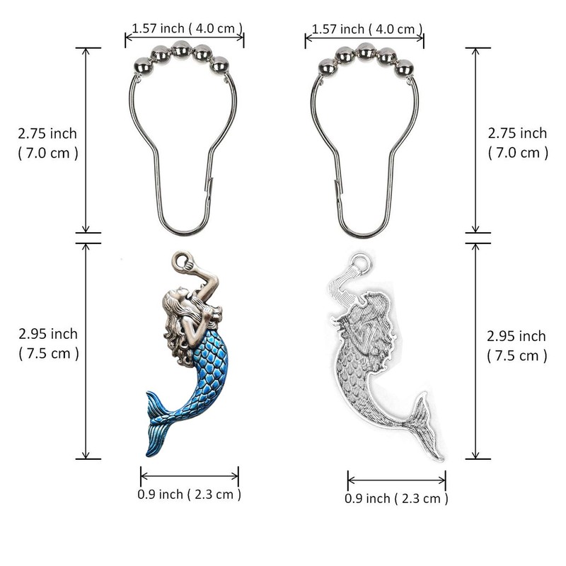 Sea Theme Shower Curtain Hooks - Decorative Shower Curtain Rings