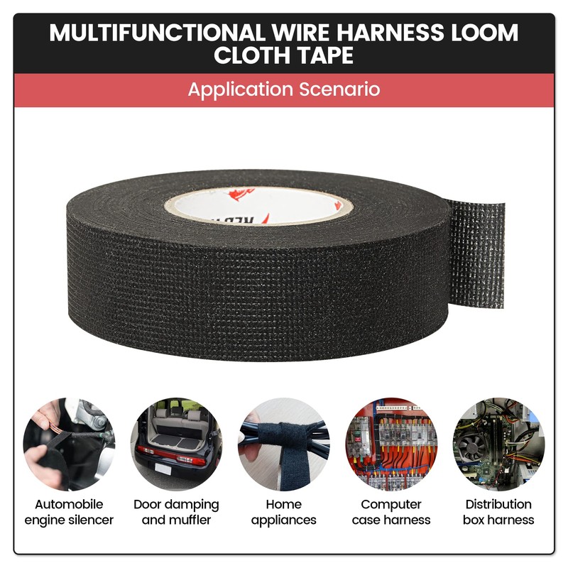 RED WOLF Electric Wiring Harness Cloth Tape 1 Inch x