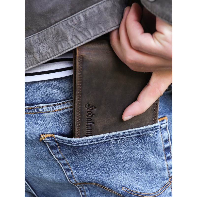Hodalump Genuine Leather Men's Wallet in Gift Box with RFID