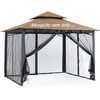 10x12 Gazebo Replacement Mosquito Netting, 4-Panel Sidewall Screen with Zipper