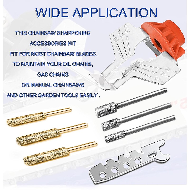 JONMON Chainsaw Sharpening Attachment Kit - 8Pcs Chain Saw Blade
