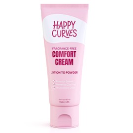 HAPPY CURVES Comfort Cream Deodorant for Women: Aluminum-Free Lotion Powder for Under Breast, Body & Private Parts - Anti Chafing Cream 3.4 oz. (1 Pack, Fragrance-Free)