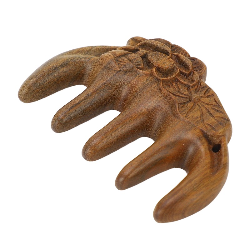 2Pcs Meridians Comb 5 Tooth Portable Sandalwood Rosewood for Head