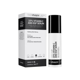 The INKEY List 15% Vitamin C and EGF Serum Helps to Intensively Brighten All Skin Types 30ml