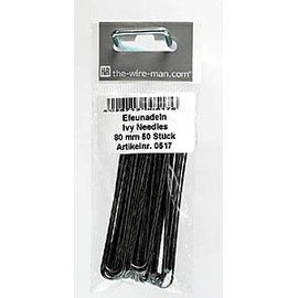 HR Efeunadeln, Schwarz, 50 Stk., 10 mm Breite, 80 mm Länge, Kohlenstoffstahl, Handnäharbeiten