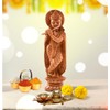 Brass Leaf Shape Platter Plate with Attached Diya Agarbatti Holder