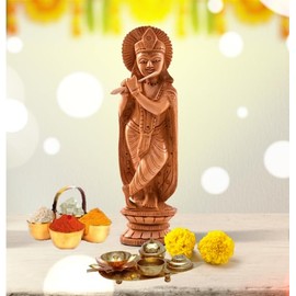 Brass Leaf Shape Platter Plate with Attached Diya Agarbatti Holder Roli Holder Akshat Dani for Home Temple Festival and Gifting (Brass Pooja Platter)