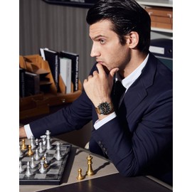 BY BENYAR Mens Watches Analog Quartz Chronograph Waterproof Luminous Men's Wrist Watches Business Work Sport Casual Fashion Brown Leather Band Dress Watch Elegant Gifts for Men Father's Day